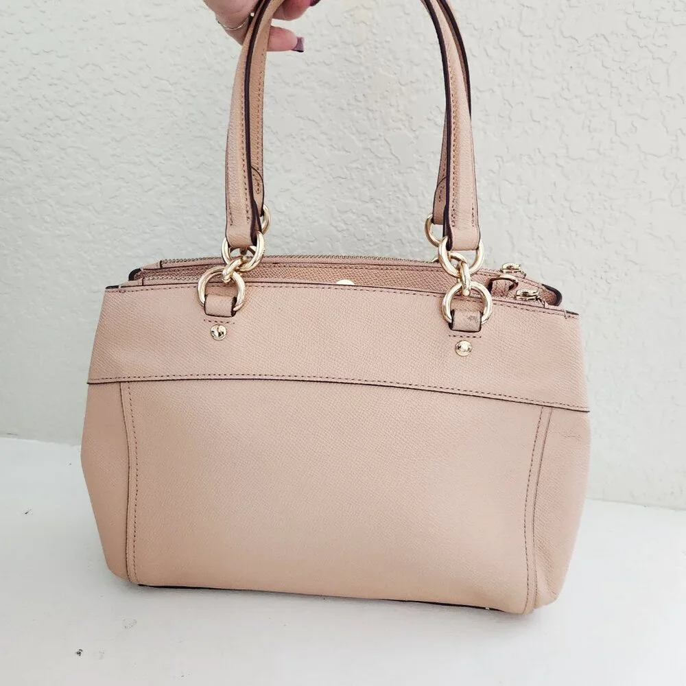 Like New Coach Mini Brooke Blush Leather Shoulder Bag Purse - Picture 4 of 17